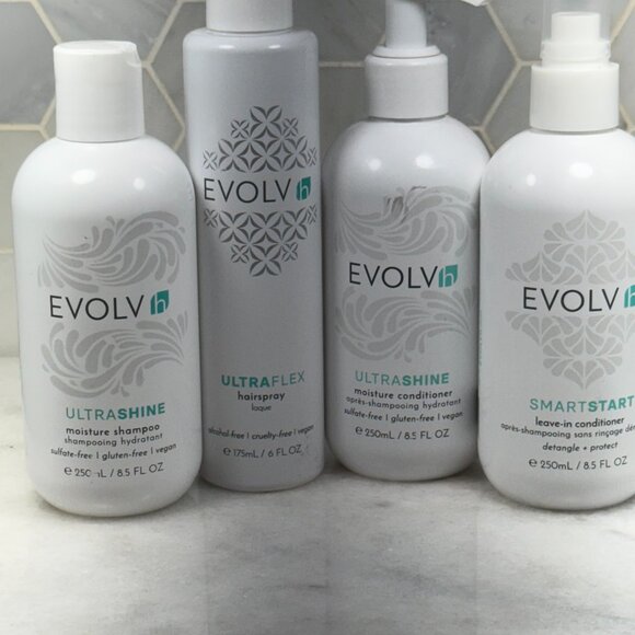 EVOLVh Natural UltraShine Moisture Shampoo,Conditioner,Hairspray & Leave-in Cond - Picture 1 of 3
